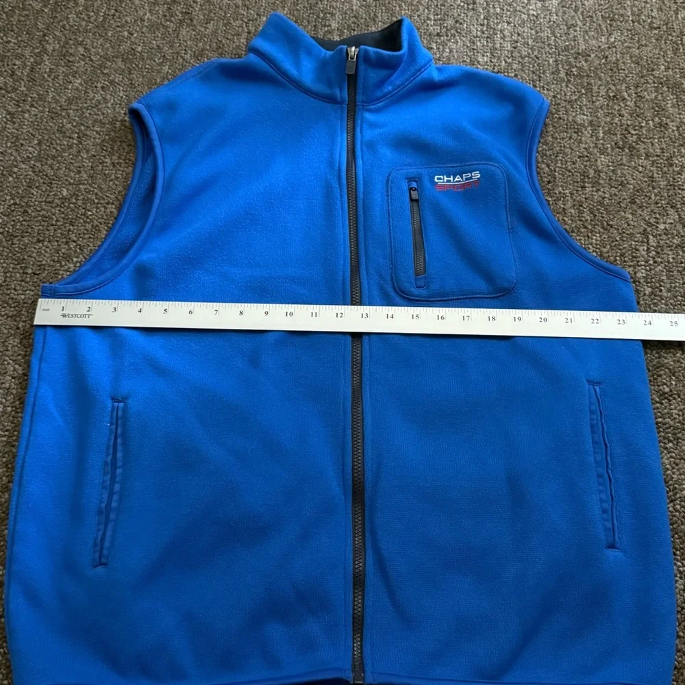 Chaps Royal Blue Fleece Vest Size XL‎ Adult Full Zip